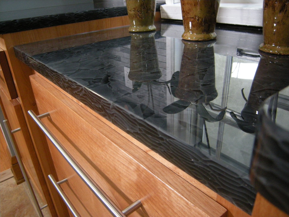 Glass Chips Recycled Countertops Kitchen Minneapolis By