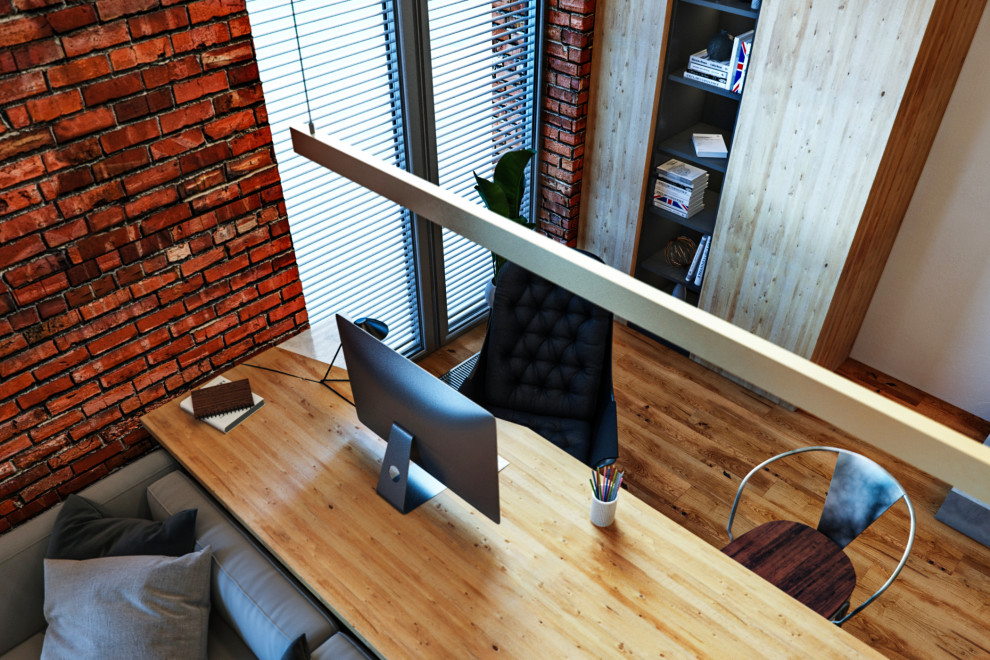 Интерьер небольшой двухуровневой квартиры студии в стиле лофт