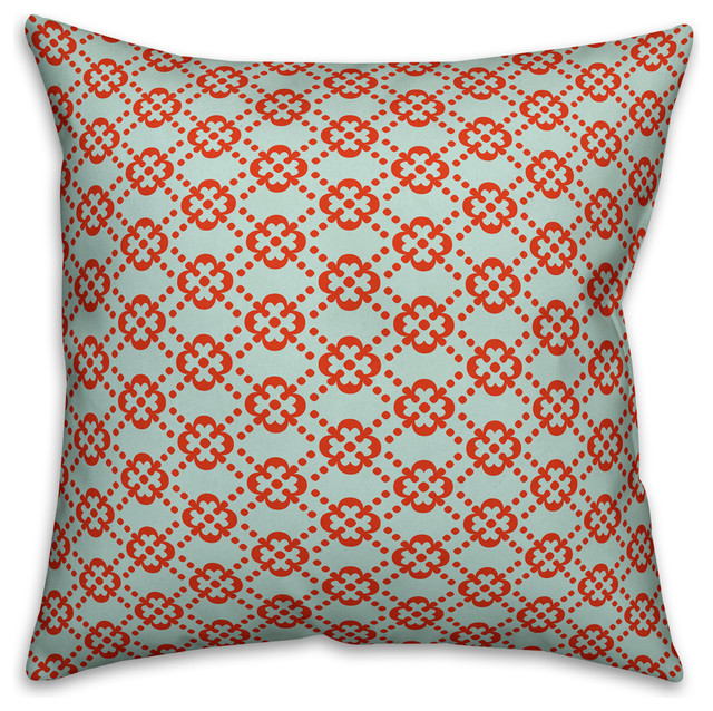 Fl Argyle Blue And Red Outdoor Throw Pillow Contemporary Cushions Pillows By Designs Direct Outdoor Throw Pillow Contemporary, Red Outdoor Throw Pillows