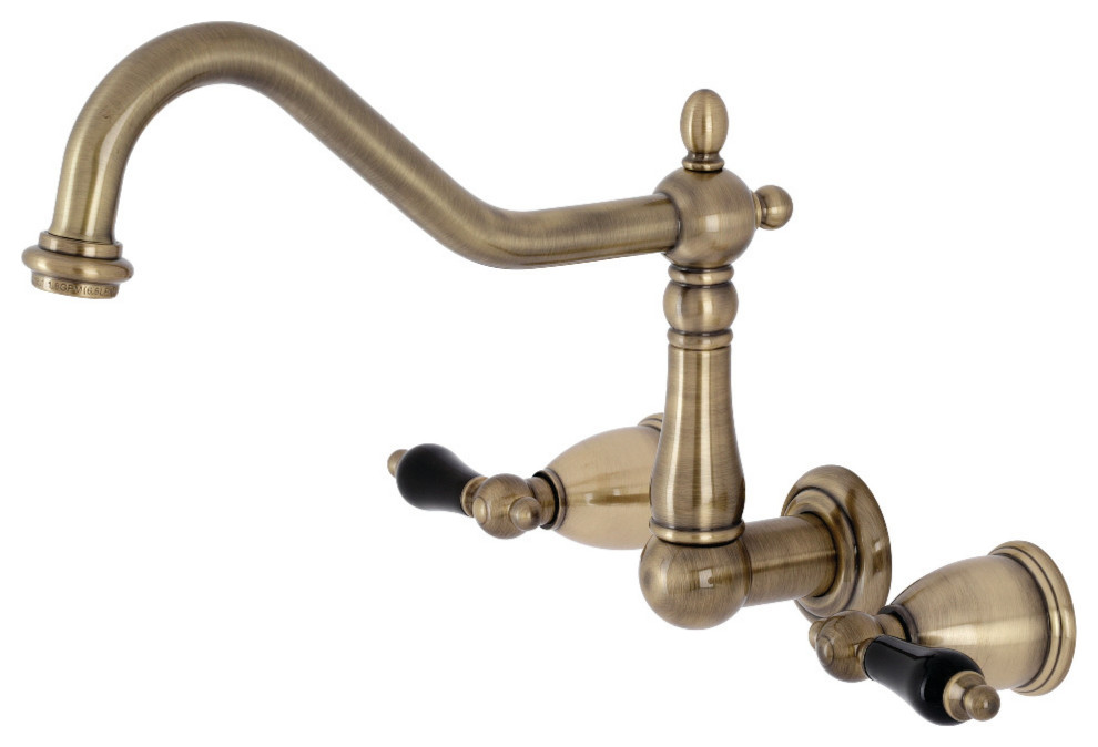 Kingston Brass KS1283PKL Duchess Wall Mount Kitchen Faucet, Vintage