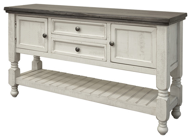 Stonegate 2-Tone Solid Pine Rustic Console Table