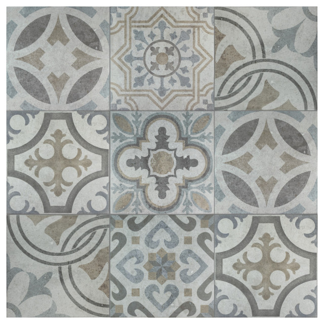 13 13 X13 13 Asturias Decor Jet Ceramic Floor And Wall Tiles Set