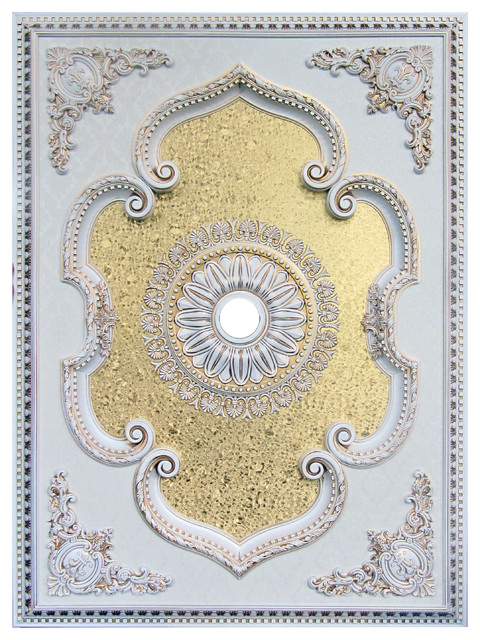 Ceiling Medallion Rectangular Collection, Antique White ...