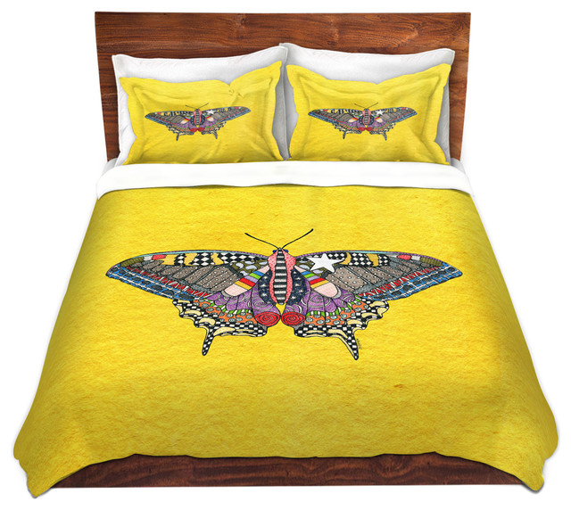 Butterfly Yellow Duvet Cover Contemporary Duvet Covers And