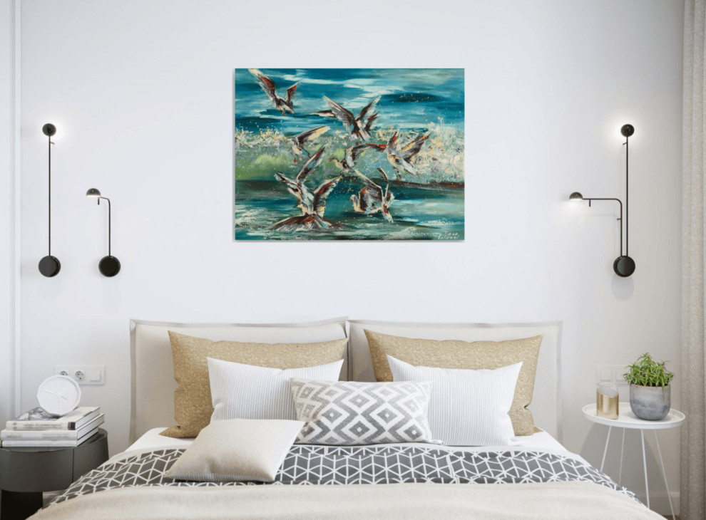 Спальня - Дизайн интерьера - Картины художницы Дианы Маливани (1)