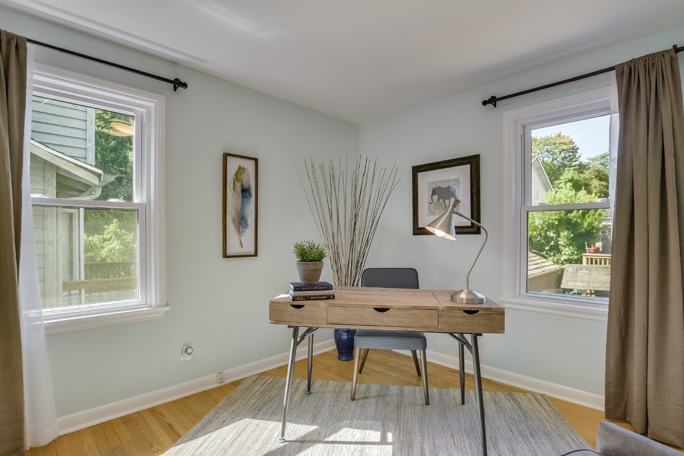 Photo of a contemporary home office in Seattle.