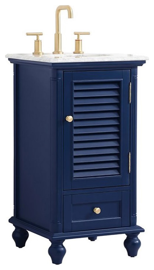 Elegant Decor Rhodes 19" Coastal Solid Wood Single Bathroom Vanity in