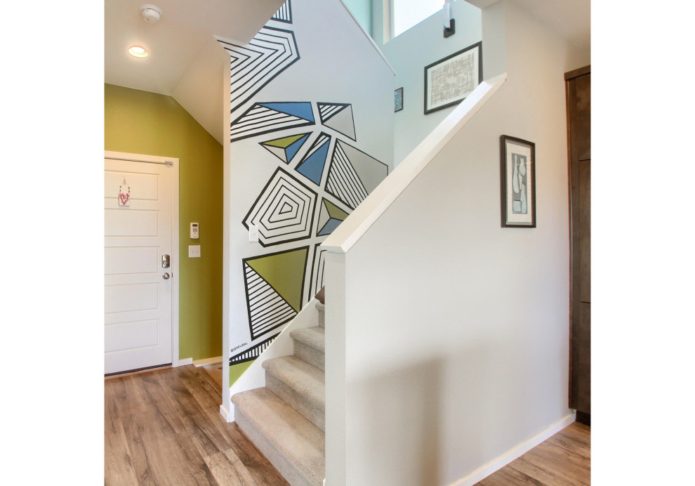 Staircase - small modern staircase idea in Denver