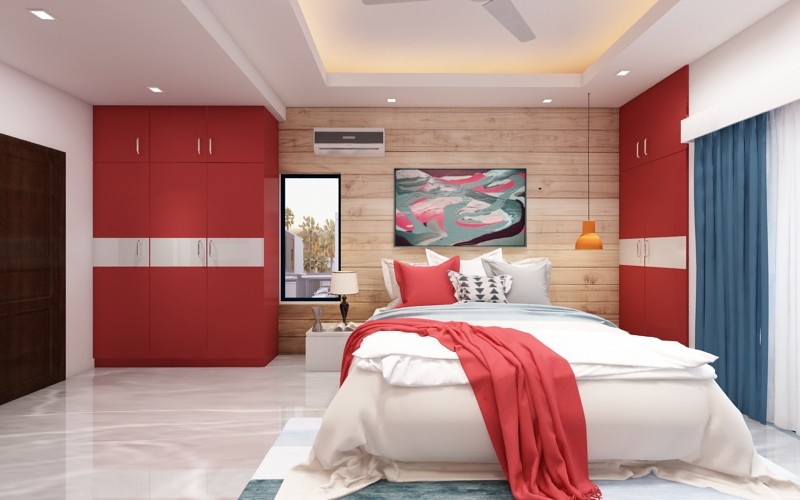 Mediterranean bedroom in Hyderabad.