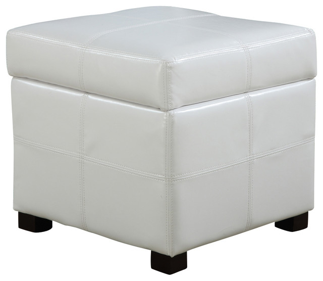 Modus Urban Seating Leatherette Storage Cube - White