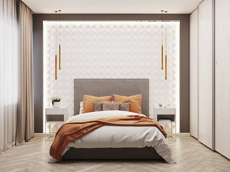 Интерьер квартиры в оранжевом цвете