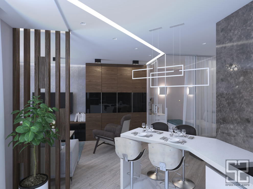 Интерьер квартиры-студии в ЖК "Караваиха"