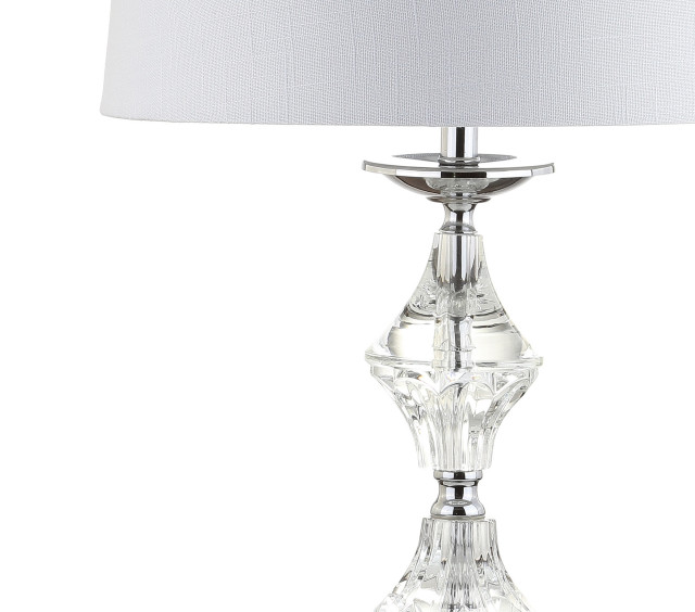Madison 27.5" Crystal Table Lamp, Clear and Chrome, Set of 2 ...