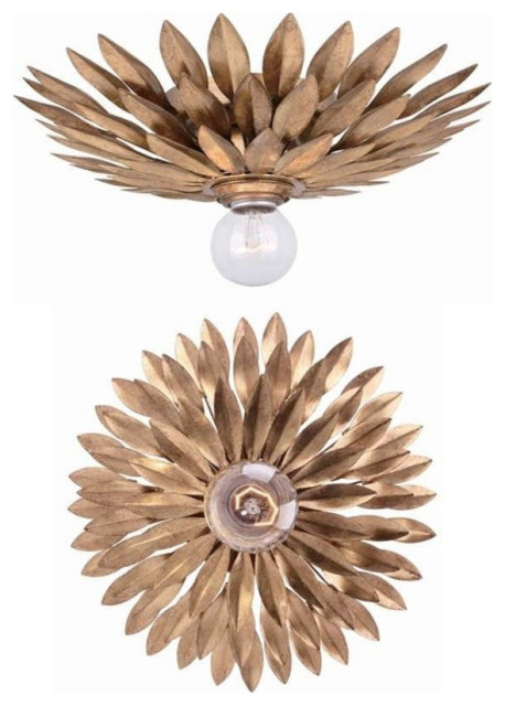 Broche 1 Light Antique Gold Sconce