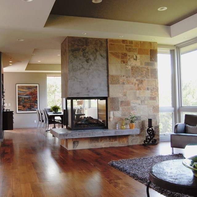 Cedar Creek Contemporary Living Room Fireplace Modern