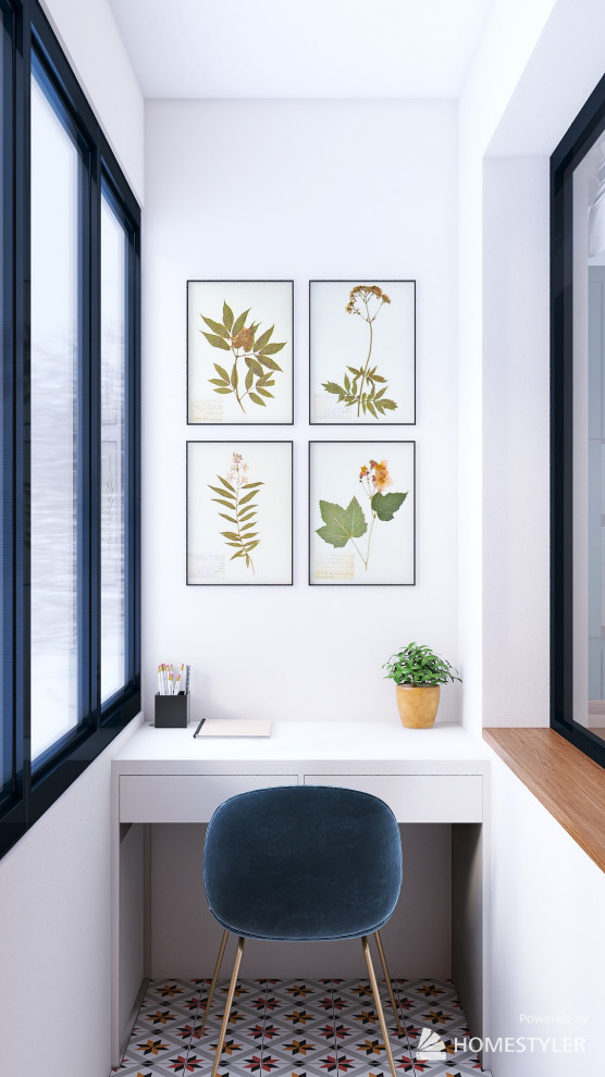 Дизайн однокомнатной квартиры с двумя рабочими местами