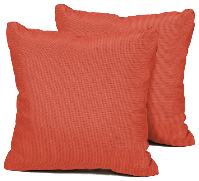 Square Outdoor Patio Pillows, Tangerine