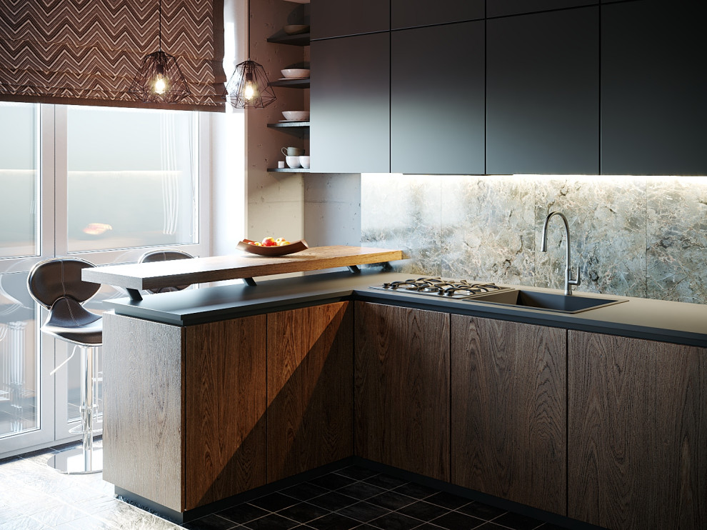 Визуализация кухни-гостиной