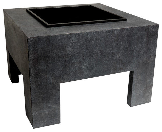 Square Fire Pit with Fibre Clay Console, Granite