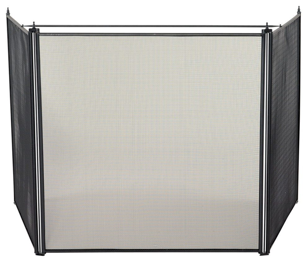 3 Fold Oversized Stove Screen Traditional Fireplace Screens by
