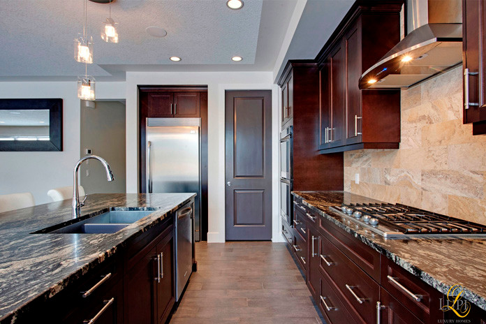 Transitional kitchen photo in Calgary