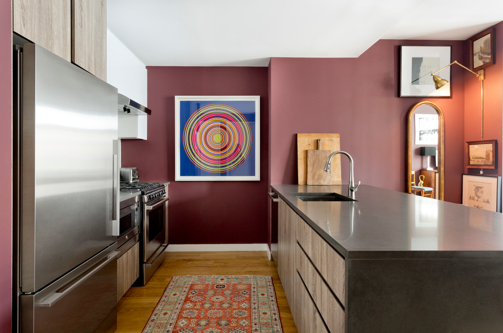 Eclectic kitchen in New York.