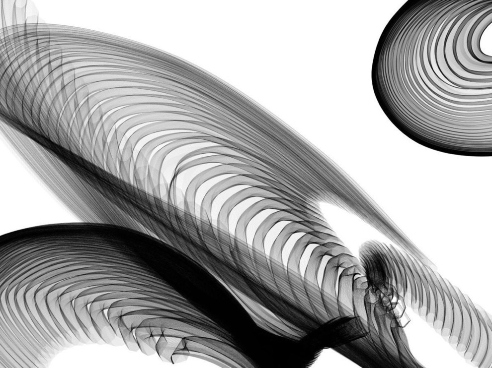 40"x60" Abstract Black and White, Canvas Print By Irena Orlov