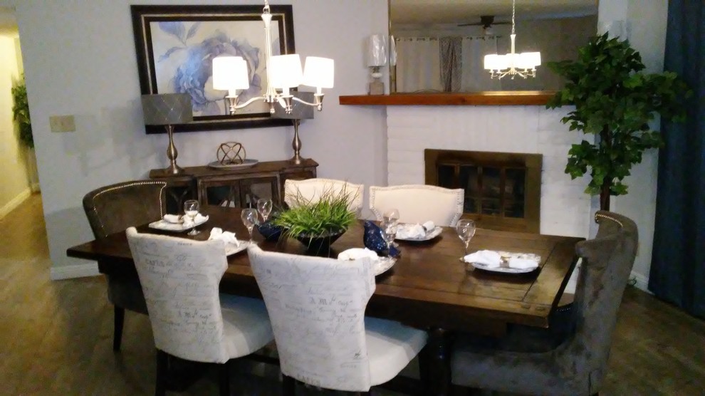 Example of a transitional dining room design in Phoenix