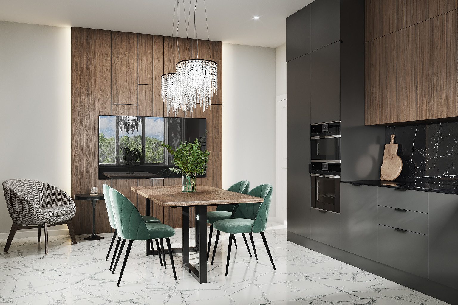 Дизайн - проект кухни в частном доме