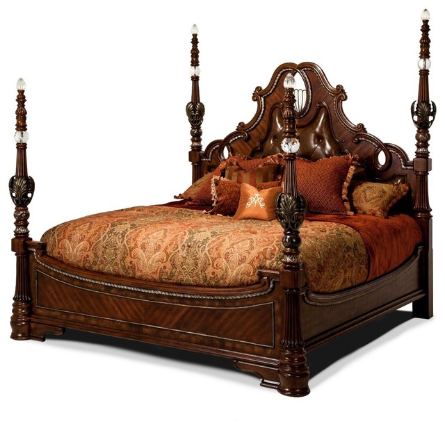 AICO Michael Amini The Sovereign Poster Bed Victorian Panel Beds