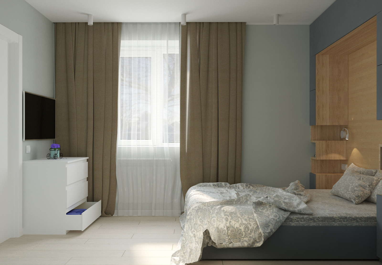 Частный дом «серые оттенки минимализма с современной классикой»