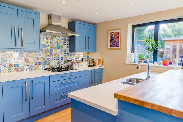 Milroy Painted Broadoak Kitchen in Cornflower Blue - Contemporary ...