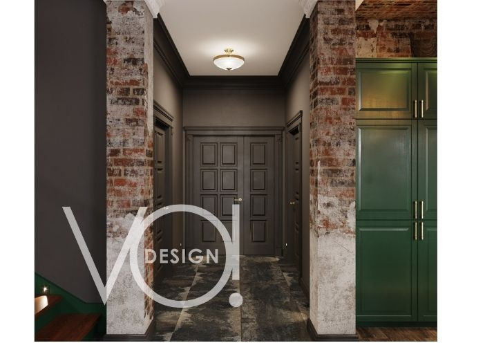 Общественная зона, прихожая, гостиная столовая и кухня