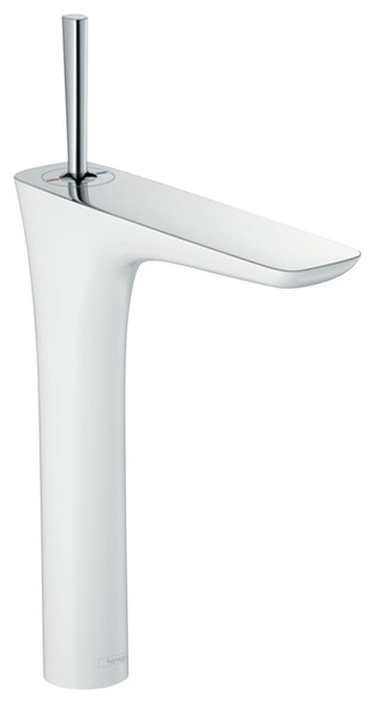 Puravida 240 mm Single Lever Basin Mixer With Click Clack Waste, White/Chrome