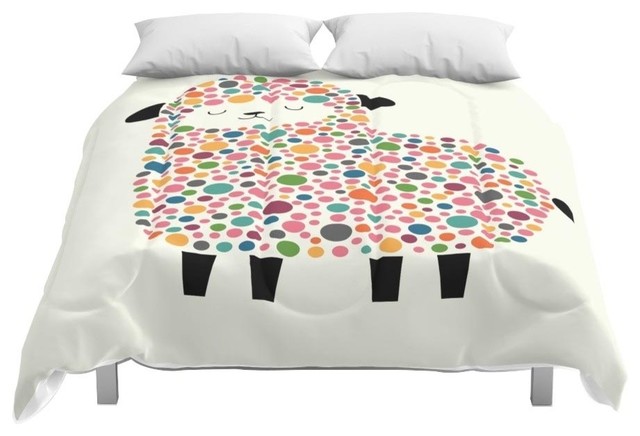 Society6 Bubble Sheep Comforter Contemporary Comforters And