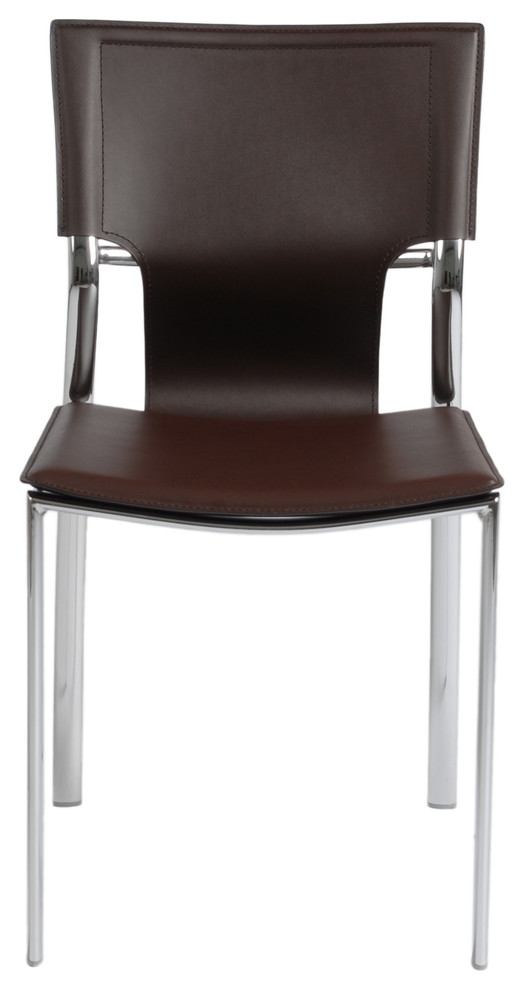 Vinnie Side Chair (Set Of 4)-Brn/Chrm