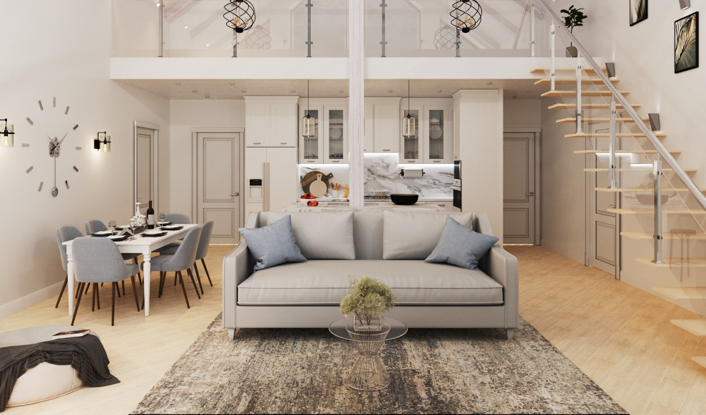 Загородный дом: кухня-гостиная