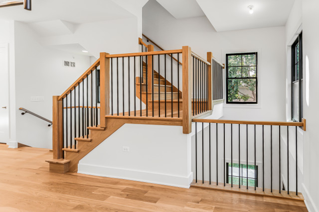 End Unit - Transitional Modern Luxury Rowhome Heritage Place Naperville, IL transitional-staircase