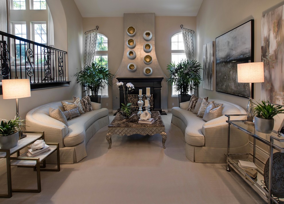 Inspiration for a transitional home design remodel in Orange County