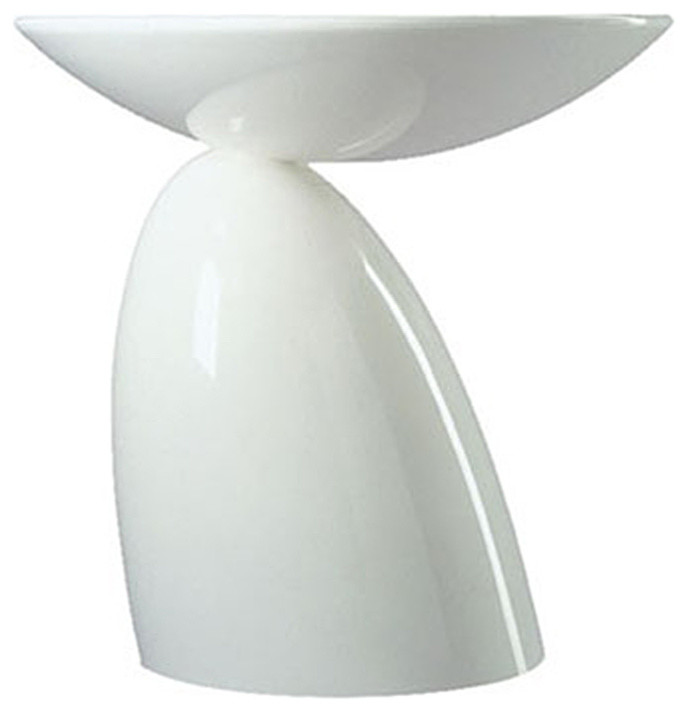 Oval White Side Table