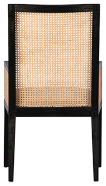 Colonial Black & Cane Dining Arm Chair - Tropical - Dining Chairs - by ...