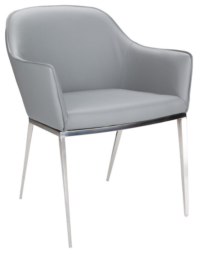 The Spade Dining Chair, Faux Leather, Gray