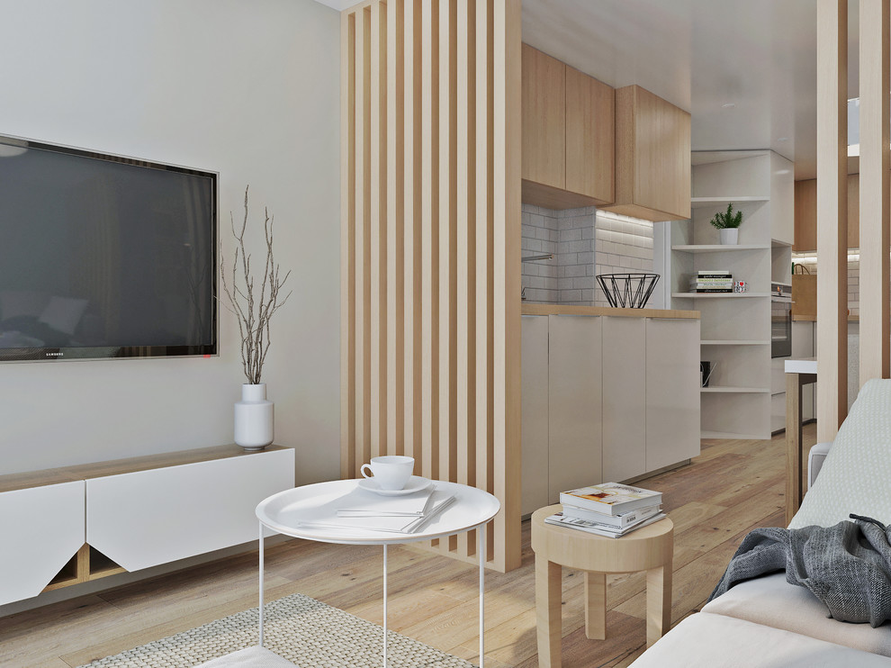 Кухня-гостиная и зона отдыха в загородную квартиру