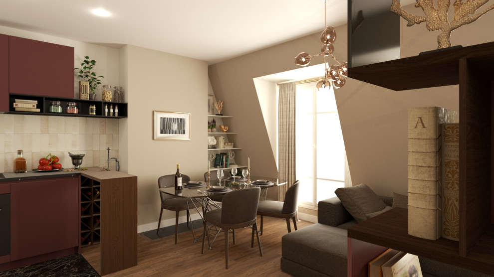 Projet - Salle à manger vue depuis l'entrée - Modélisation 3D