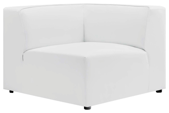Mingle Vegan Leather Corner Chair, White