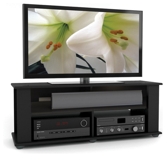 Bakersfield Ravenwood Black TV and Component Stand Transitional