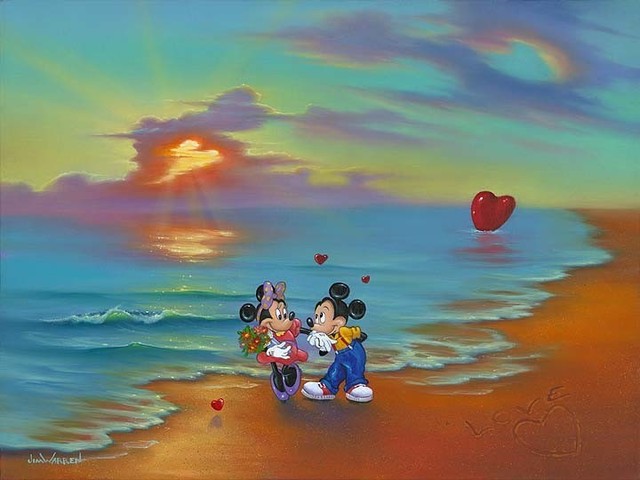 Disney Fine Art Mickey and Minnie's Romantic Day by Jim Warren