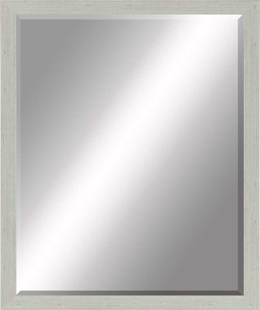 Beveled Mirror, Gray Whitewashed Wood Transitional Wall Mirrors by Paragon Decor Houzz