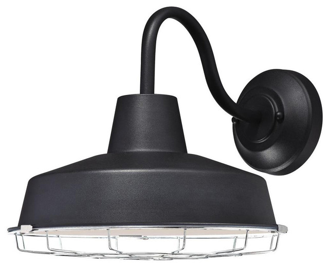 Westinghouse 13 4w Black Finish With Chrome Cage Led Outdoor Wall