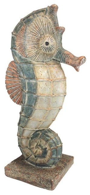 Large Seabiscuit Seahorse Statue Beach Style Garden Statues And Yard Art By Design Toscano Large Seabiscuit Seahorse Statue, Seahorse Garden Statue